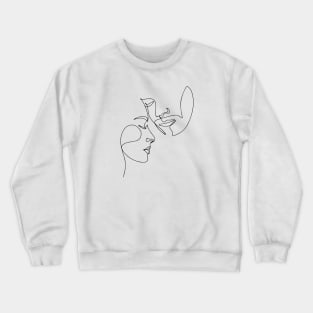 Couple face line art drawing Crewneck Sweatshirt